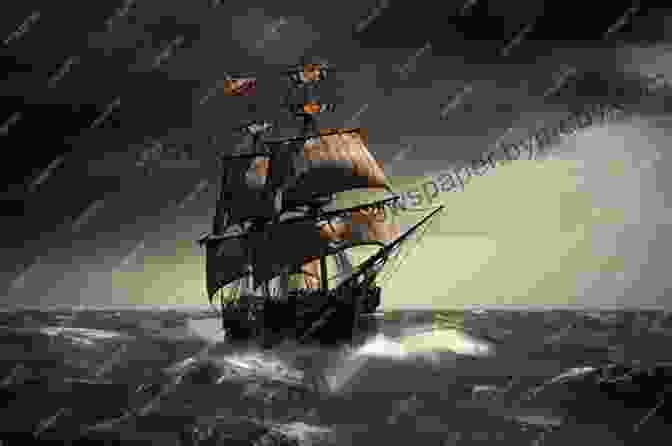 A Majestic Irish Pirate Ship Sails Through The Stormy Seas, Its Sails Billowing In The Wind. Irish Pirates St Patrick Yellow Sun Publishing