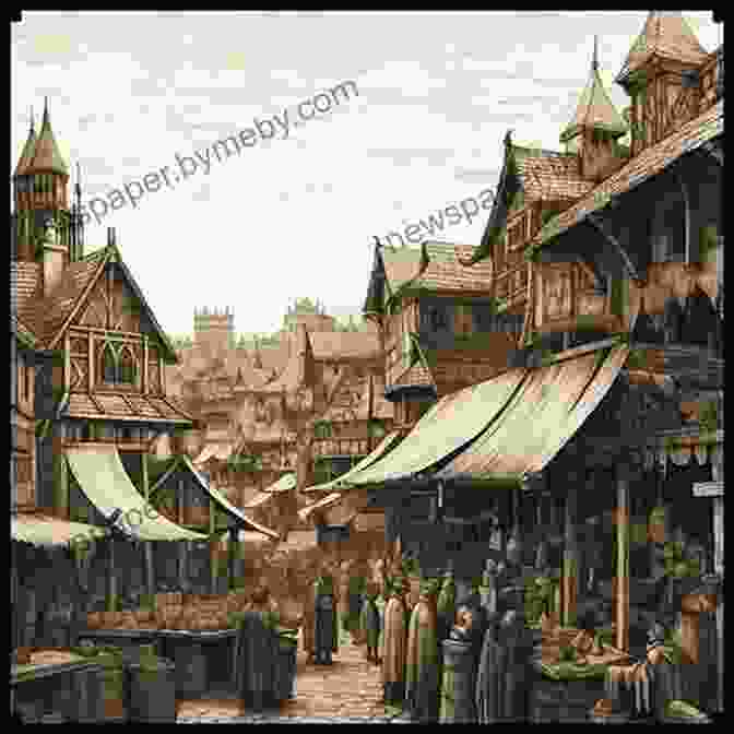 A Medieval Illustration Depicting The Bustling Market Square Of Kingsbridge, With A Group Of Cloaked Figures Gathered Around A Hooded Man Jackdaws Ken Follett