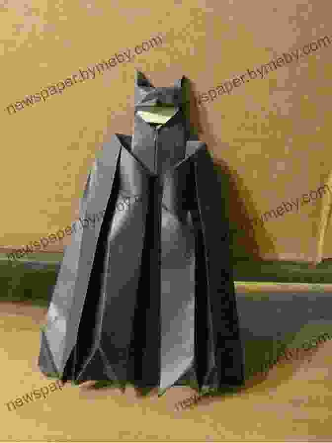 Batman Origami Model With Dark Blue Cape And Sharp Ears DC Super Heroes Origami John Montroll