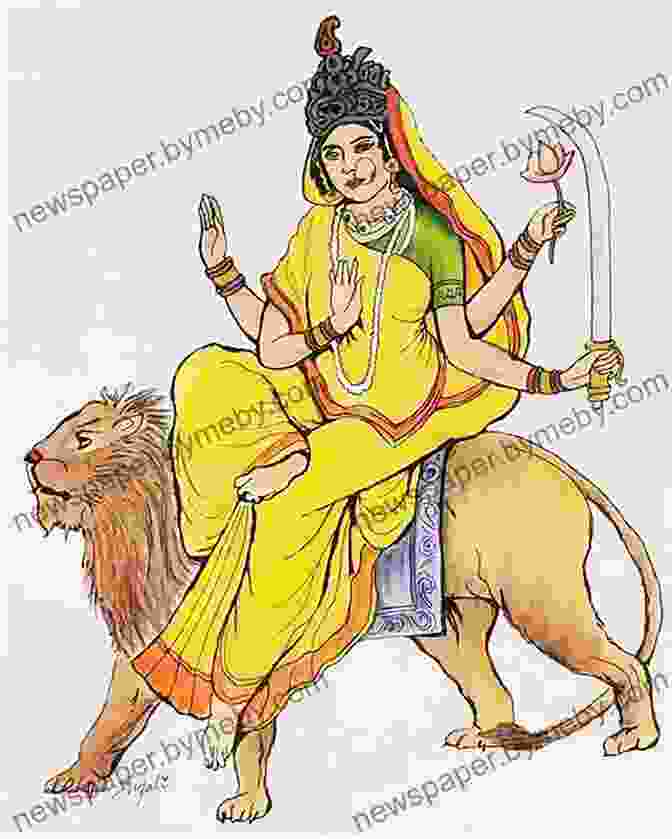 Katyayani, The Daughter Of Katyayana, Riding A Lion, Represents Valor And Victory. Nava Durga: The Nine Forms Of The Goddess