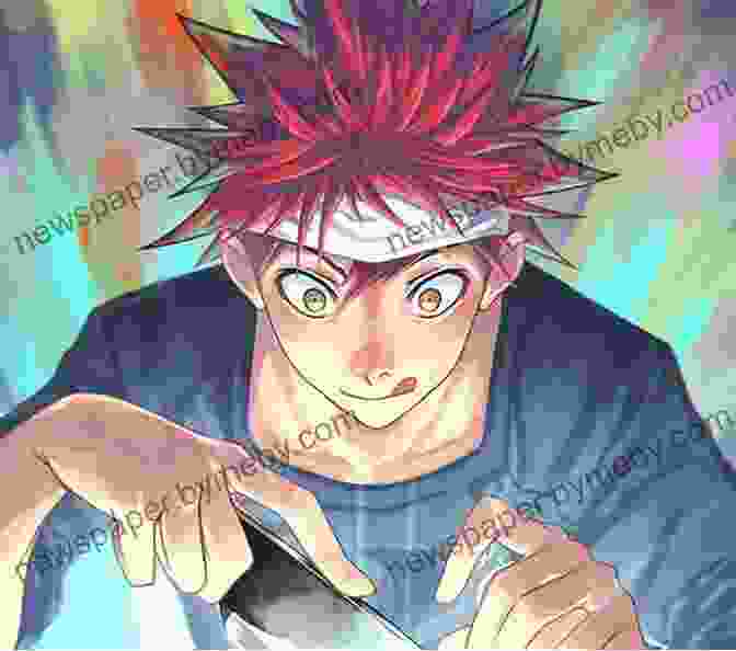 Soma Yukihira Competing In A Shokugeki, Surrounded By Intense Flames And Determined Expression Food Wars : Shokugeki No Soma Vol 3: The Perfect Recette