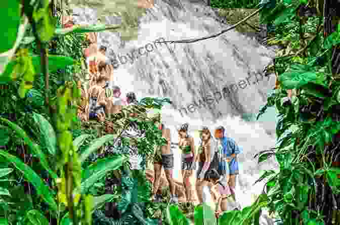 Tourists Climbing Dunn's River Falls Tour Jamaica: From Usain Bolt Bob Marley To Dunns River Falls